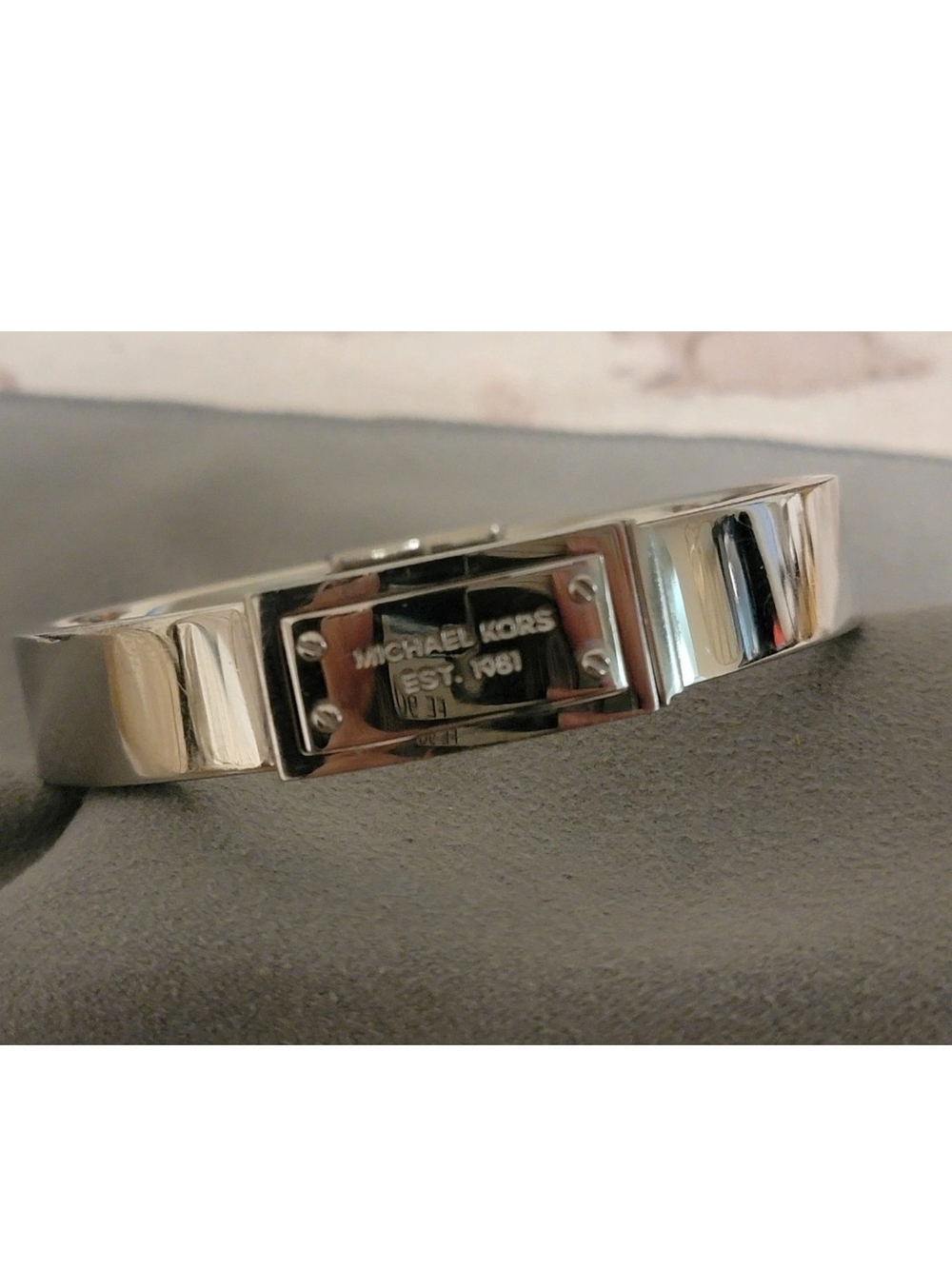 Michael Kors Silver-Tone Women's Plate Cuff Bracelet